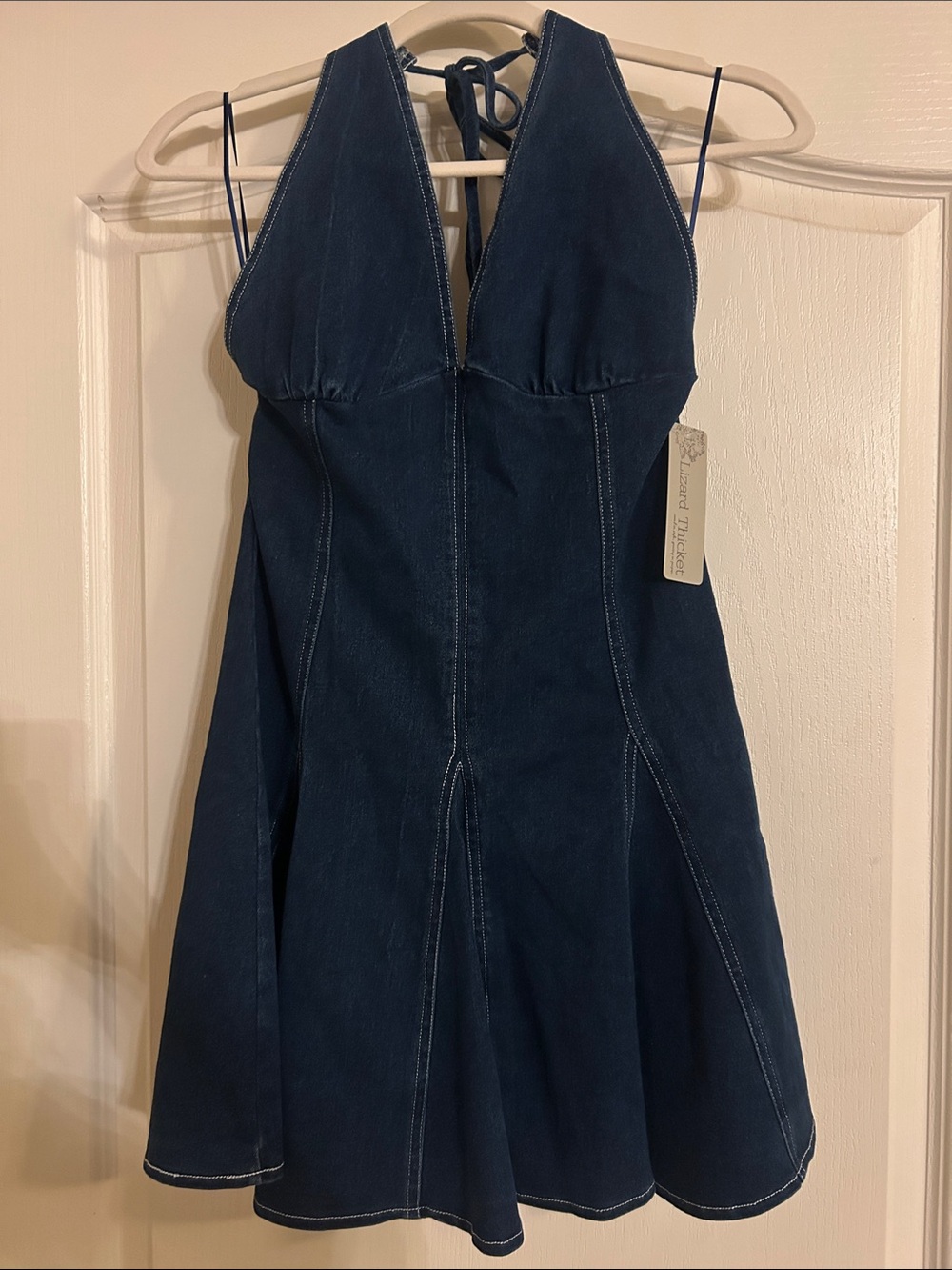 Lizard Thicket Dark Indigo Denim Halter Sundress